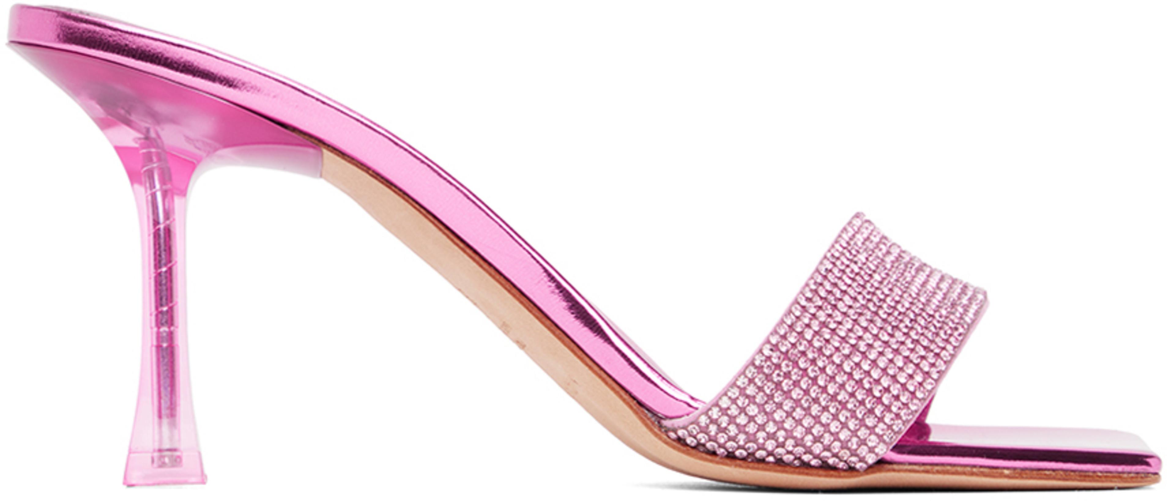 Pink Crystal Heeled Sandals by MAGDA BUTRYM