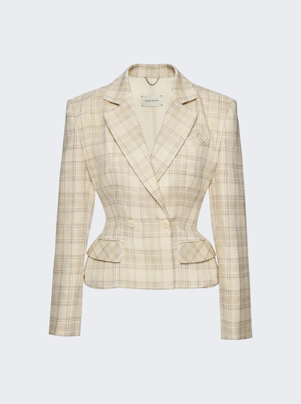 Tailored Peplum Blazer Cream  | The Webster by MAGDA BUTRYM