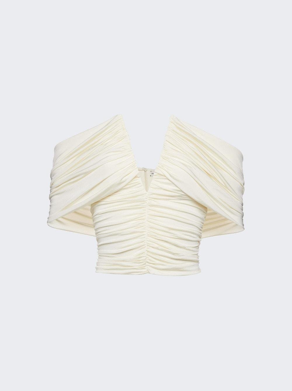 V Neck Wrap Blouse Cream  | The Webster by MAGDA BUTRYM