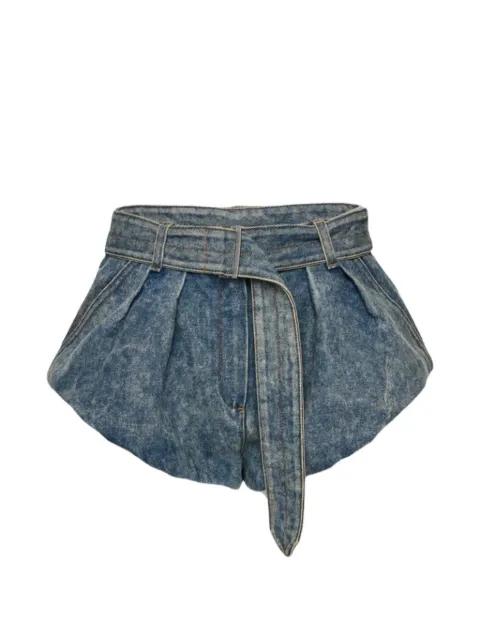 belted denim shorts by MAGDA BUTRYM