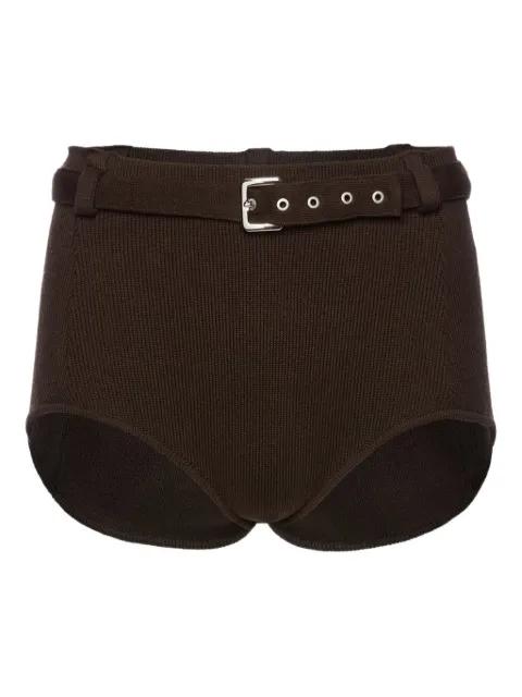 belted ribbed-knit shorts by MAGDA BUTRYM