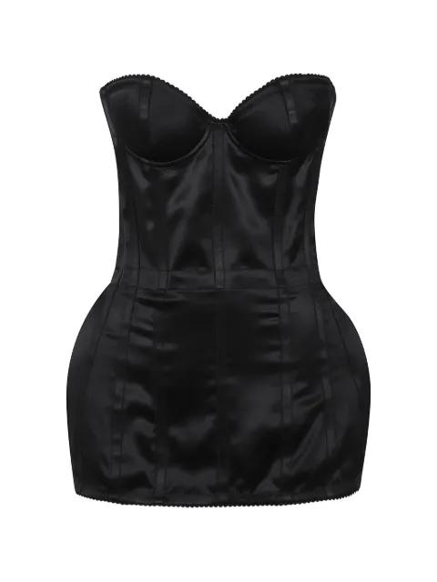 boned satin corset top by MAGDA BUTRYM