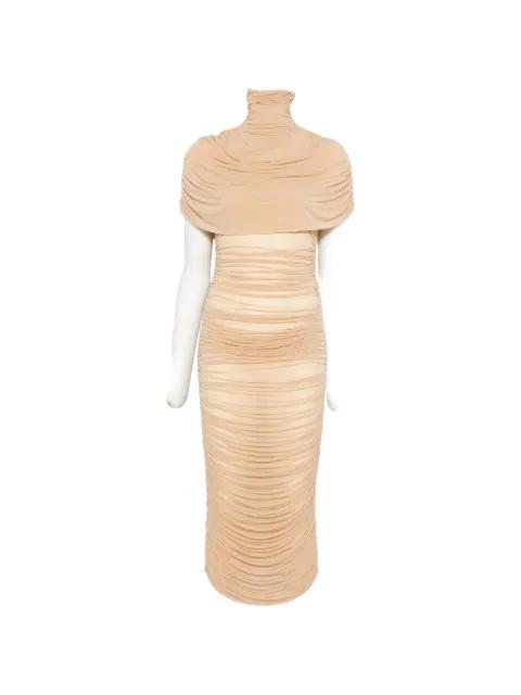 cape-effect draped midi dress by MAGDA BUTRYM