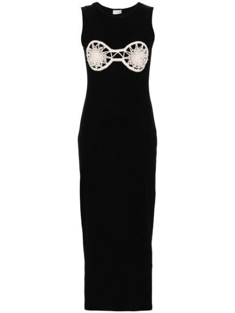 crochet-detailed cotton maxi dress by MAGDA BUTRYM