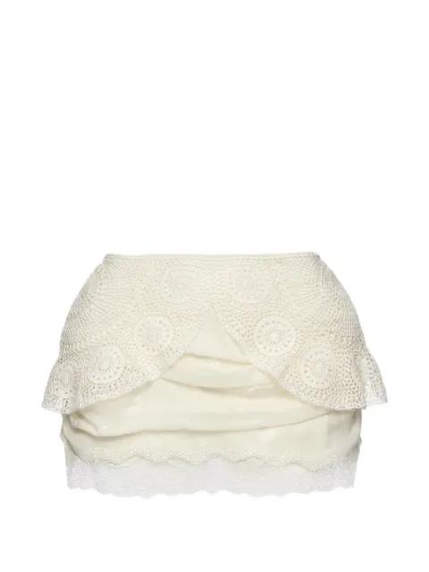 crochet lace-trim mini skirt by MAGDA BUTRYM