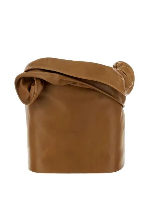 draped leather mini skirt by MAGDA BUTRYM
