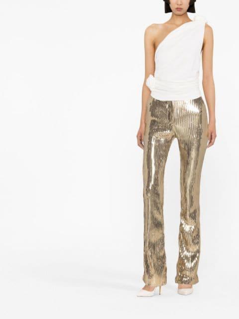 draped one-shoulder top by MAGDA BUTRYM
