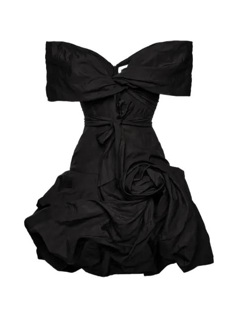 draped shawl-collar midi dress by MAGDA BUTRYM