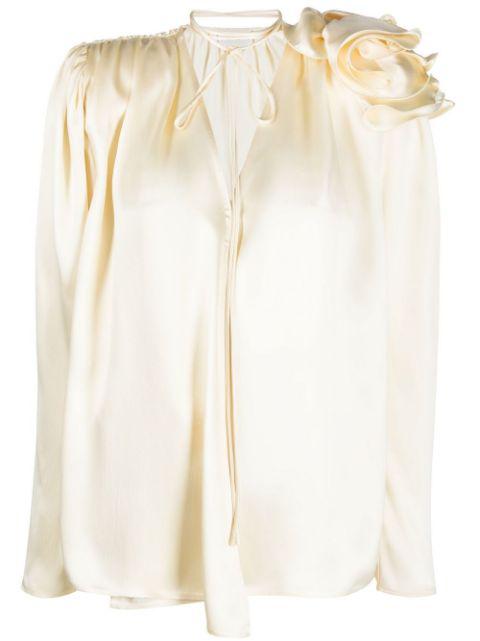 draped silk blouse by MAGDA BUTRYM