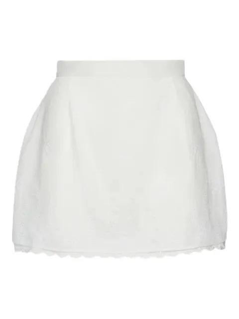 embroidered white mini skirt by MAGDA BUTRYM