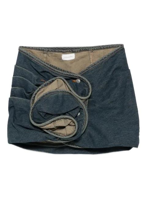 floral-appliqué denim mini skirt by MAGDA BUTRYM