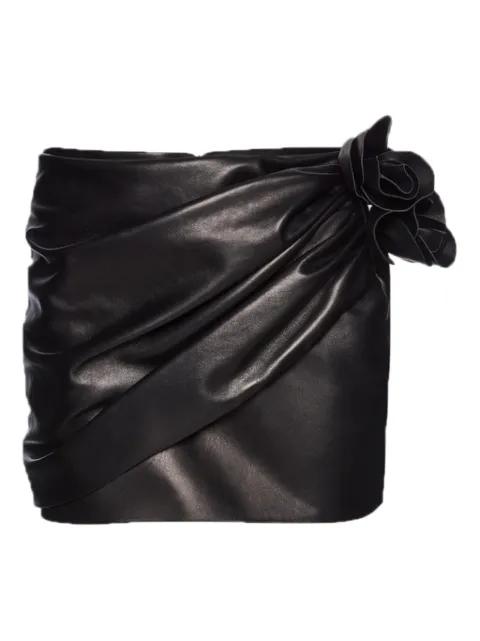 floral-appliqué leather mini skirt by MAGDA BUTRYM
