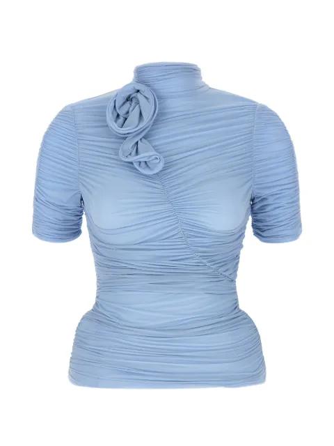 floral curl silk top by MAGDA BUTRYM