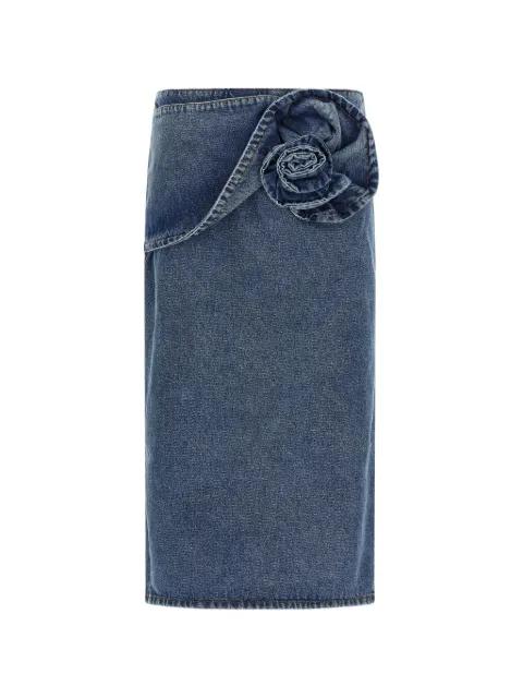 floral denim skirt by MAGDA BUTRYM