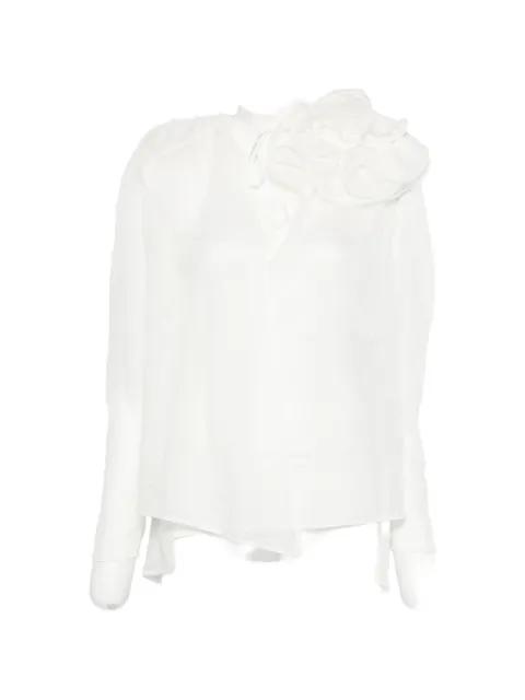 floral-embroidered ruffled blouse by MAGDA BUTRYM