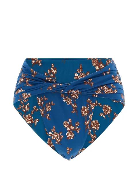 floral-print ruched bikini briefs by MAGDA BUTRYM