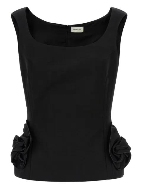 floral-ruffle sleeveless top by MAGDA BUTRYM
