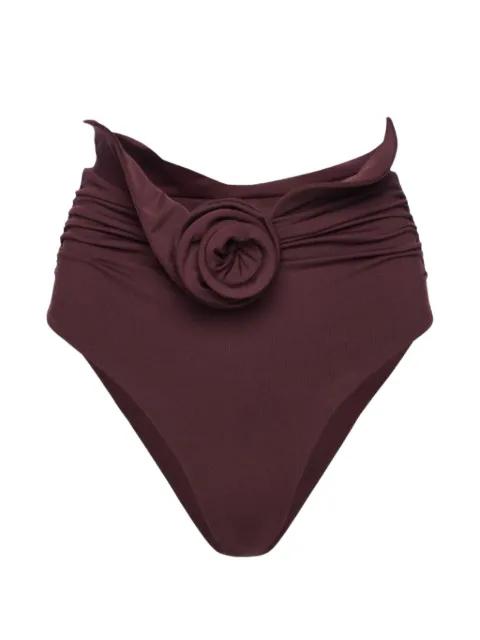 flower-motif ruched bikini bottoms by MAGDA BUTRYM