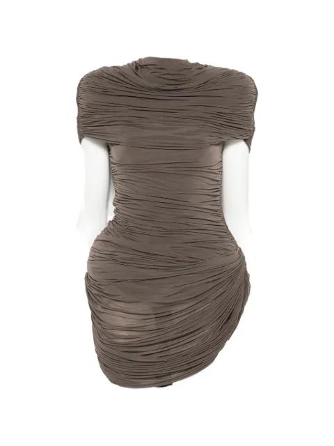 high-neck draped mini dress by MAGDA BUTRYM