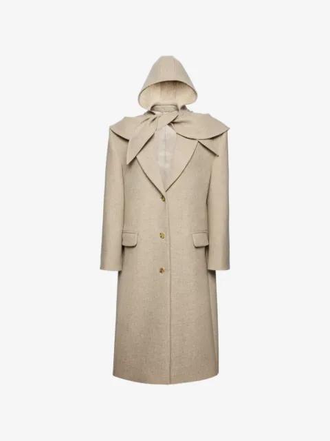 hoodied scarf-detail coat by MAGDA BUTRYM