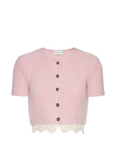 lace-trim button cardigan by MAGDA BUTRYM