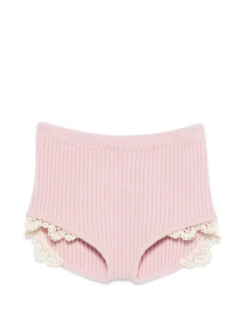 lace-trim knitted shorts by MAGDA BUTRYM