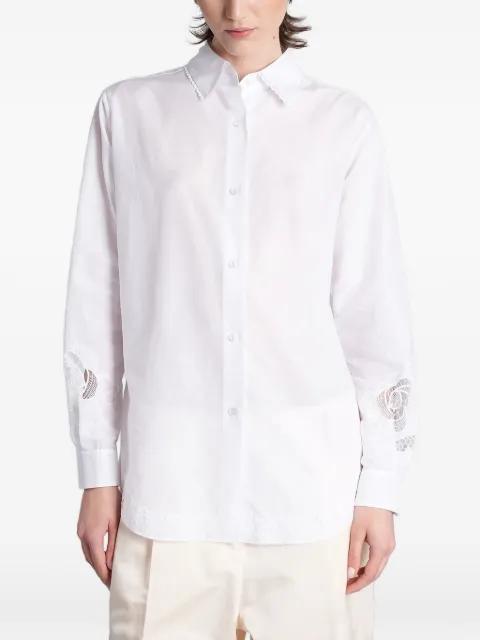 lace-trimmed cut-out shirt by MAGDA BUTRYM