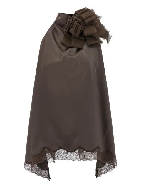lace-trimmed floral-appliqué blouse by MAGDA BUTRYM