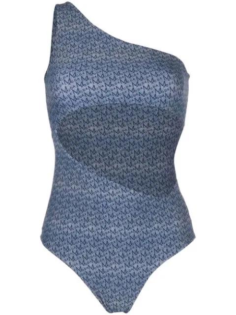 monogram-print one-shoulder swimsuit by MAGDA BUTRYM