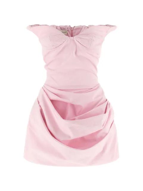 off-shoulder ruched mini dress by MAGDA BUTRYM