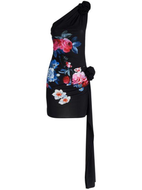 one-shoulder floral-print mini dress by MAGDA BUTRYM