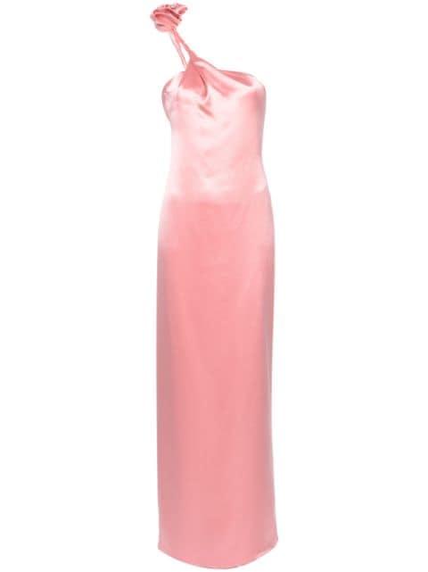 one-shoulder silk maxi dress by MAGDA BUTRYM
