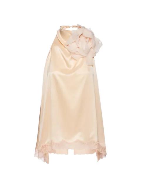 open-back lace-trim blouse by MAGDA BUTRYM