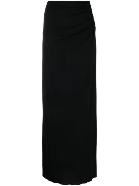 plunge-detail gathered maxi skirt by MAGDA BUTRYM