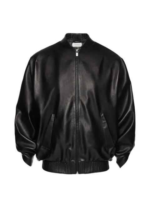 ribbed-trim leather jacket by MAGDA BUTRYM