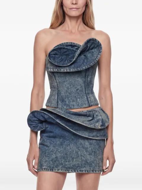 rose-detail denim corset by MAGDA BUTRYM