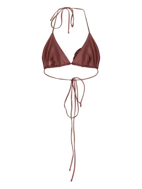 rose-embellished triangle bikini top by MAGDA BUTRYM