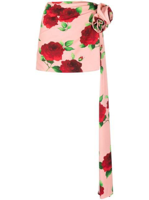 rose-print draped miniskirt by MAGDA BUTRYM