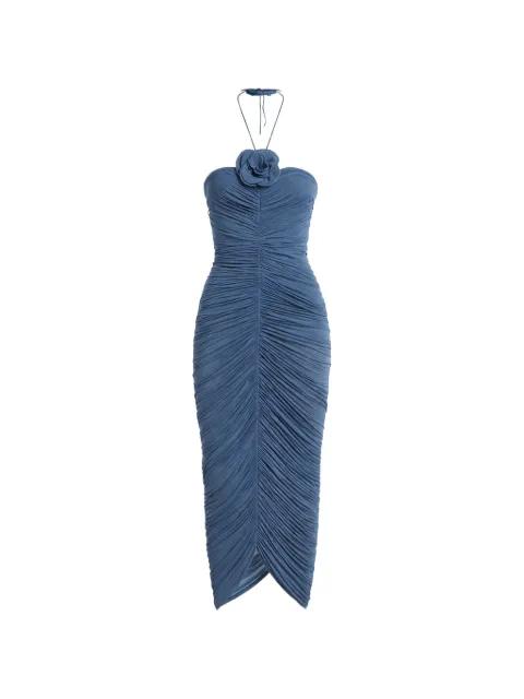 ruched floral-applique dress by MAGDA BUTRYM