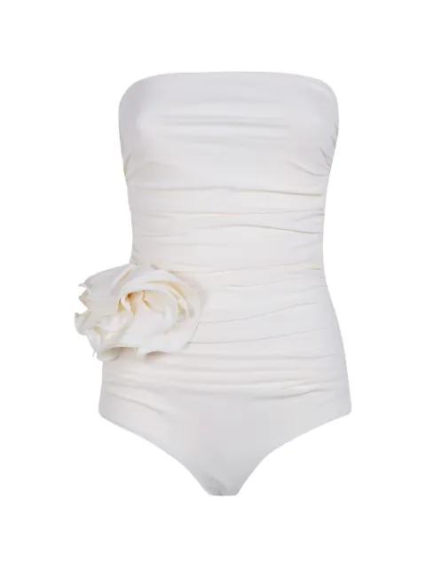 ruched flower-detail swimsuit by MAGDA BUTRYM