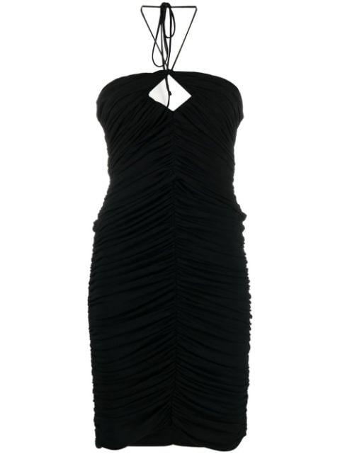 ruched halterneck mini dress by MAGDA BUTRYM