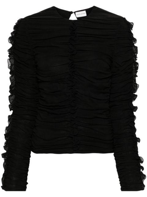 ruched silk-blend top by MAGDA BUTRYM