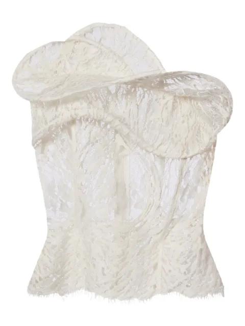 ruffled lace corset top by MAGDA BUTRYM