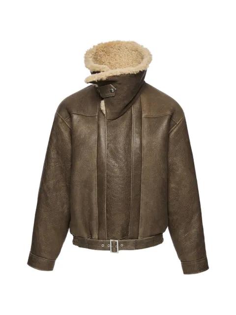 shearling belted jacket by MAGDA BUTRYM