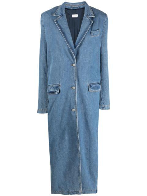 single-breasted denim coat by MAGDA BUTRYM