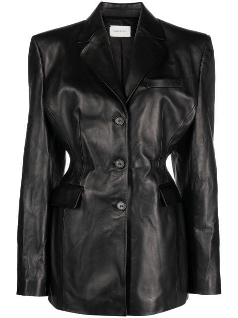 single-breasted leather jacket by MAGDA BUTRYM