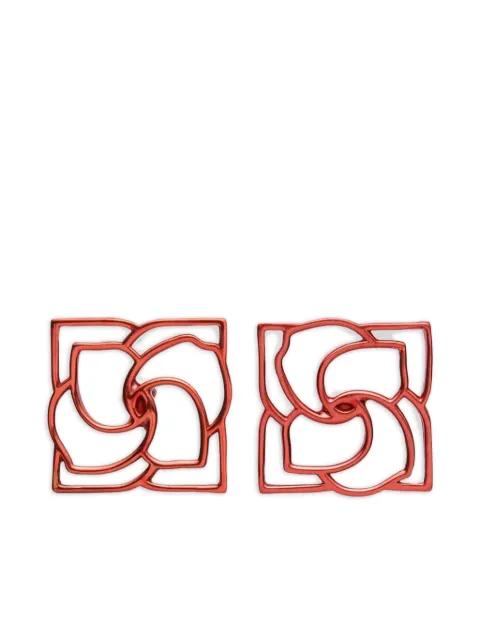 square logo earrings by MAGDA BUTRYM