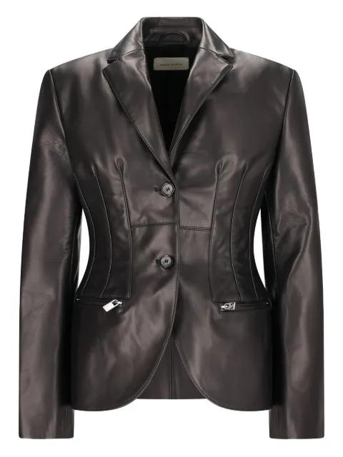 stitch waist leather blazer by MAGDA BUTRYM