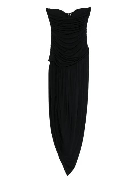 strapless draped dress by MAGDA BUTRYM
