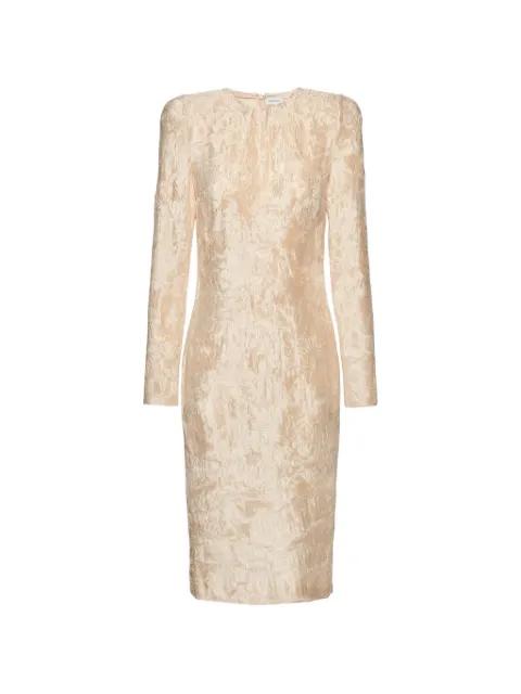 textured long-sleeve midi dress by MAGDA BUTRYM